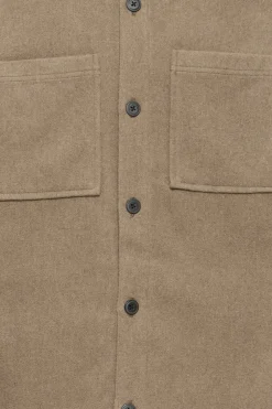 Clearance Solid Tam Overskjorte, , L Bungee Cord Melange
