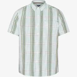 Best Signal Teis Check Slub Skjorte, , XL Worn Green