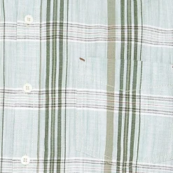 Best Signal Teis Check Slub Skjorte, , XL Worn Green