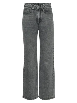 New Vero Moda Tessa Wide Studs Jeans, , W33/L32 Light Grey Denim