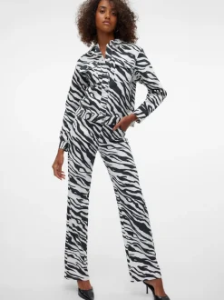 Vero Moda Tessa Wide Zebra Jeans, , W26/L32 Bright White