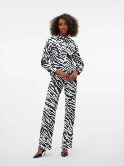 Vero Moda Tessa Wide Zebra Jeans, , W26/L32 Bright White