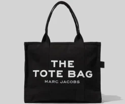 Discount Marc Jacobs The Canvas Large Tote Taske, Black Sort