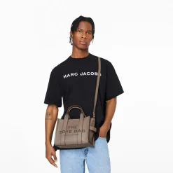 Online Marc Jacobs The Leather Small Tote Bag, Cement