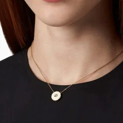 Outlet Marc Jacobs The Medallion Pendant Halskæde, , 41+2,5 cm Guld/Cream