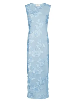 Neo Noir Tiranna Big Flower Mesh Kjole, , 40 Light Blue