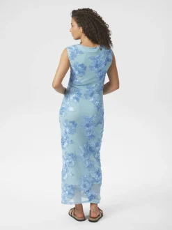 Neo Noir Tiranna Big Flower Mesh Kjole, , 40 Light Blue