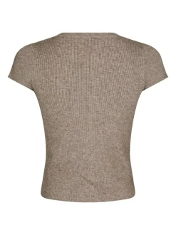 New Neo Noir Todda Knit Tee Bluse, , 38 Sand Melange