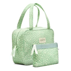 Discount Karen Toilettaskesæt, Green/Yellow Dots