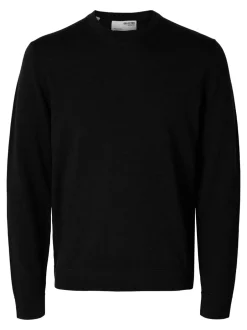 Outlet Selected Homme Tray Merino Striktrøje, , XXL Black