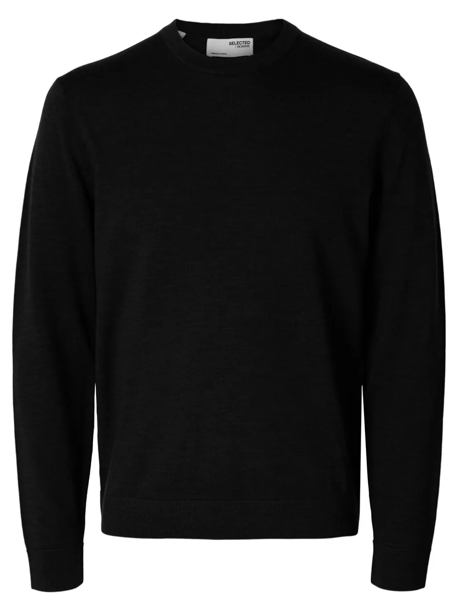 Outlet Selected Homme Tray Merino Striktrøje, , XXL Black