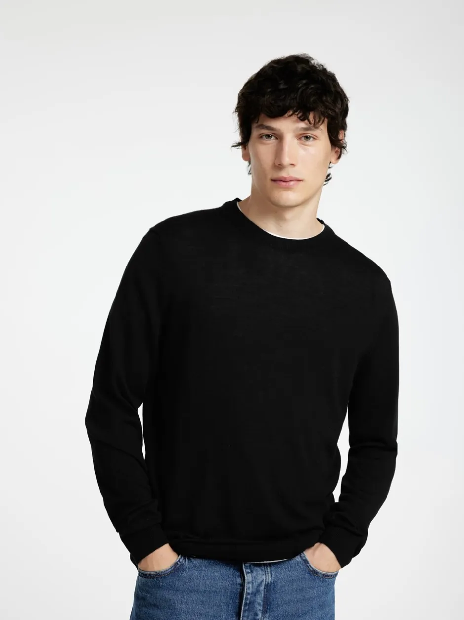 Outlet Selected Homme Tray Merino Striktrøje, , XXL Black