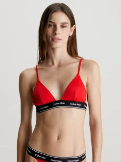 Calvin Klein Triangle Bikinitop, , L Cajun Red