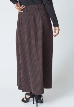 Online Co'Couture TrinnyCC Pleat Stripe Nederdel, , M Dark Brown