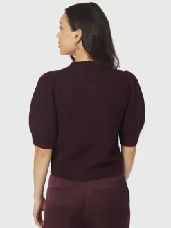 Neo Noir Trudy Deco Knit Cardigan, , 40 Wine