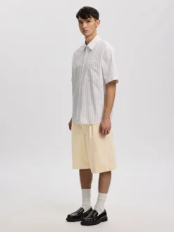 Online Annarr Trygve Selvedge Denim White Shorts, , XL White Denim