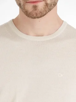 Outlet Calvin Klein Uld Striktrøje, , XL Stoney Beige