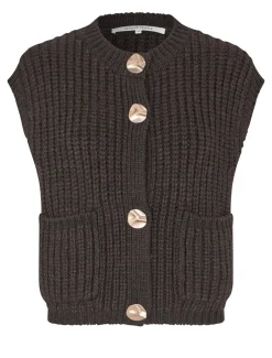 Second Female Ulrikke Knit Vest, , L Chocolate Torte