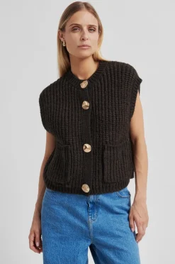 Second Female Ulrikke Knit Vest, , L Chocolate Torte