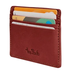 Online Tony Perotti Vegetale Leather Kortholder, Dark Brown