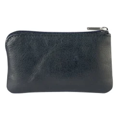 New Tony Perotti Vegetale Leather Zippered Nøglepung, Black