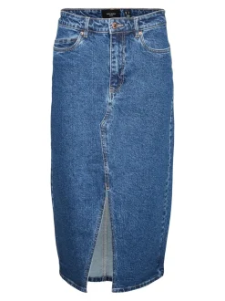 Sale Vero Moda Veri Denimnederdel, , M Medium Blue Denim