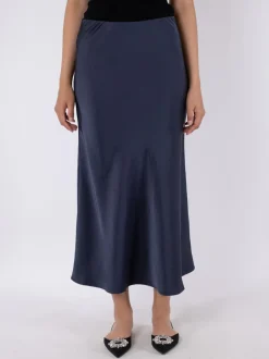 Hot Neo Noir Vicky Heavy Sateen Nederdel, , 40 Midnight Blue