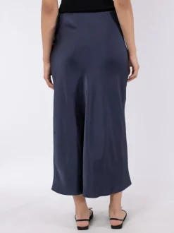 Hot Neo Noir Vicky Heavy Sateen Nederdel, , 40 Midnight Blue