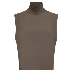 Online Co'Couture Vida Rib Turtleneck Vest, , S Walnut