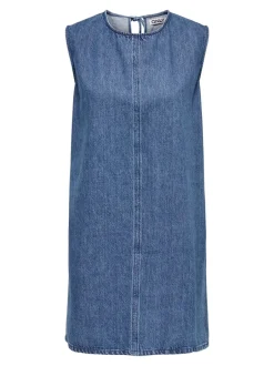 ONLY Vigga Open Back Denimkjole, , M*Dame Kjoler