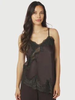 Discount Neo Noir Viole Lace Top, , 36 Dark Brown