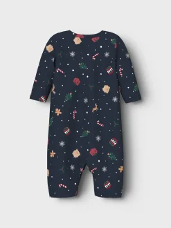 Name It Vismas Baby Natdragt, , 68 cm Navy Blazer Xmas AOP
