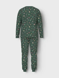 Best Name It Vismas Pyjamassæt, , S Botanical Garden Xmas AOP