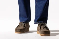 Best Clarks WallabeeEVO G Sko, , 45 Dark Olive Suede