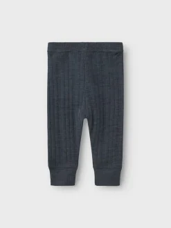Sale Name It Wang Wool Needle Longjohn Leggings, , 74 cm Ombre Blue