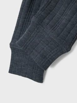 Sale Name It Wang Wool Needle Longjohn Leggings, , 74 cm Ombre Blue