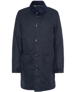 Clearance Barbour Wax Mac Frakke, , XL Navy/Greenloch Tartan