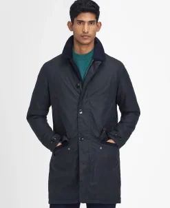 Clearance Barbour Wax Mac Frakke, , XL Navy/Greenloch Tartan