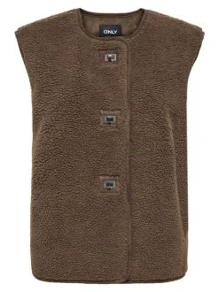 Discount ONLY Wendy Teddy Vest, , XL Chestnut