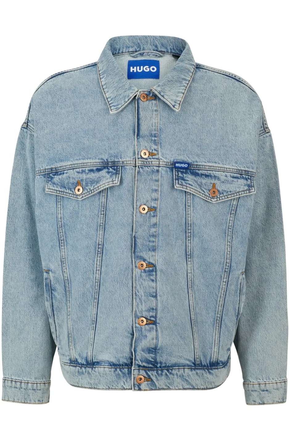 Discount Hugo Blue Wes Denimjakke, , S Turquoise/Aqua
