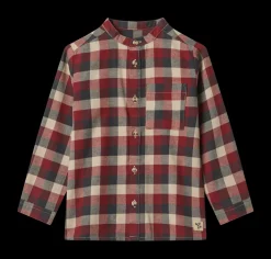 Clearance Wheat Willum Skjorte, , 128 cm Red Blue Check