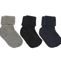 MP Denmark Wool Rib Baby 3-pak Strømper, , 15-16*Børn Sokker & Strømper