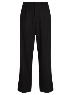New Calvin Klein Wool Wide Leg Bukser, , W32/L32 Ck Black