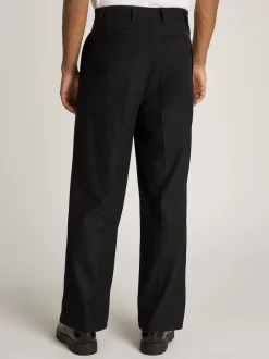 New Calvin Klein Wool Wide Leg Bukser, , W32/L32 Ck Black