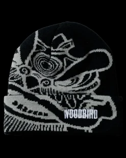 New Woodbird Yan Lion JQ Fold Beanie, , One Size Black Grey