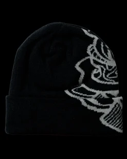 New Woodbird Yan Lion JQ Fold Beanie, , One Size Black Grey