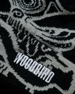New Woodbird Yan Lion JQ Fold Beanie, , One Size Black Grey