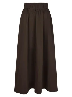 Sale Neo Noir Yara Long Poplin Nederdel, , 42 Chocolate Brown