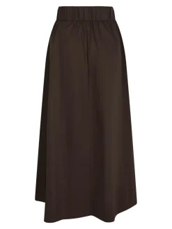 Sale Neo Noir Yara Long Poplin Nederdel, , 42 Chocolate Brown