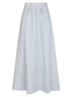 New Neo Noir Yara Stripe Poplin Long Nederdel, , 36 Light Blue